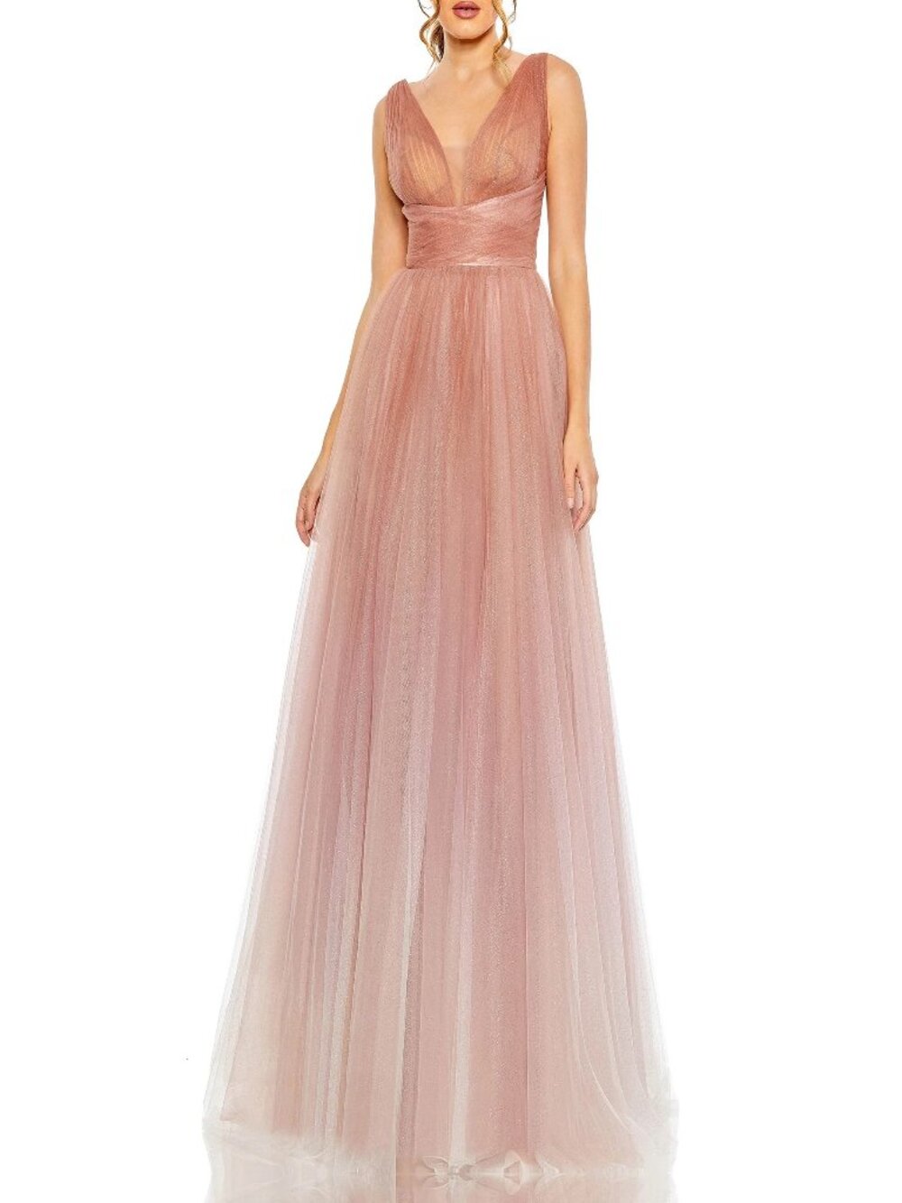 MAC DUGGAL Women's Pink/Rose and Shimmery Gold Prom-dresses